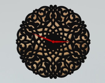 Spitzenmuster-Wanduhr SVG Laser Cut Dateien (Digitaler Download)