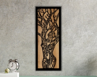 Laser Cut Tree Woman SVG Files Wall Art Home Decor Wall Decor Artwork DXF Glowforge, XTool, Lightburn, Laser Projects
