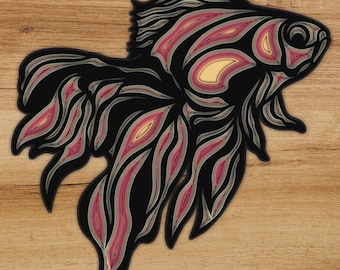 Multilayer Fish Svg Laser Cut File Glowforge Dxf Files Cricut Paper Cut Instant Download