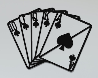 Fichier de poker de casino découpé au laser Royal Flush DXF, SVG, fichiers CDR pour découpe laser
