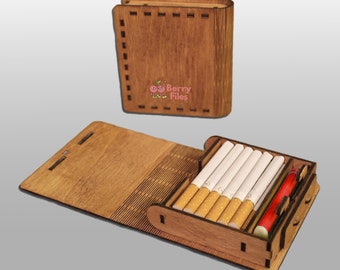 Laser Cut Cigarette Case Svg Box Template Files Glowforge Files Dxf Box Files XTool Lightburn For Wood Laser Cutting Instant Download