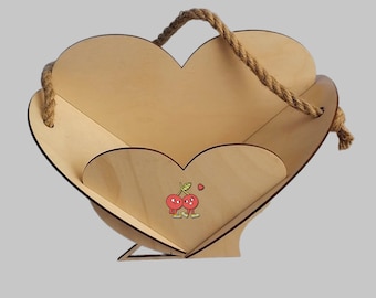 Heart Flower Basket Svg File Laser Cut Box Files Dxf Cnc Plans