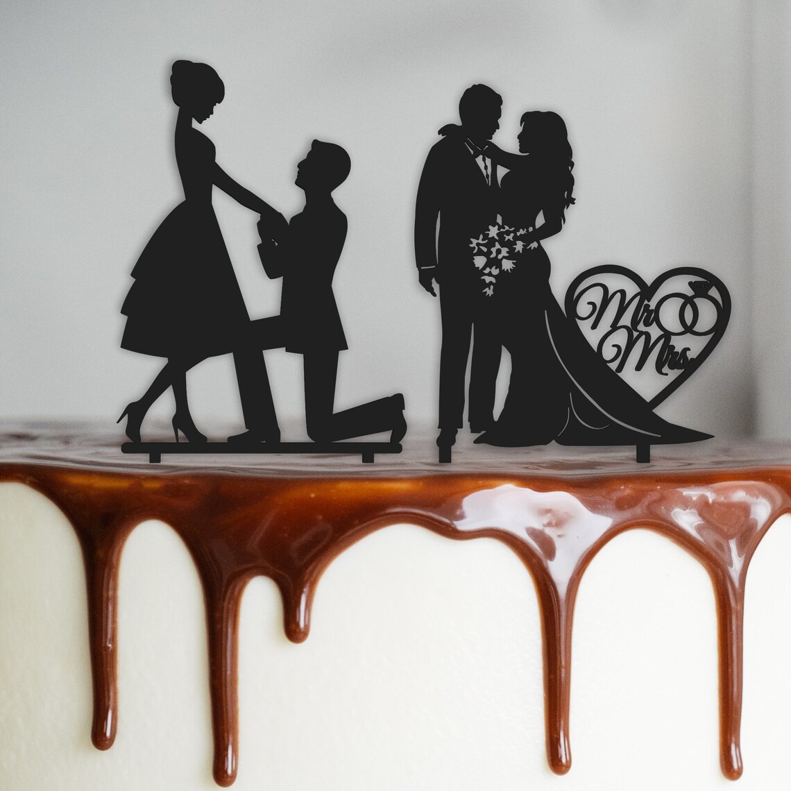 Laser Cut Wedding Cake Topper Svg Mr and Mrs Files Cake Topper Bundle ...