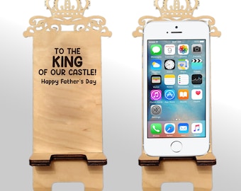 Laser Cut Fathers Day Svg Files Phone Holder Svg Phone Stand Svg Dxf Files Glowforge XTool Lightburn For Wood Laser Cutting