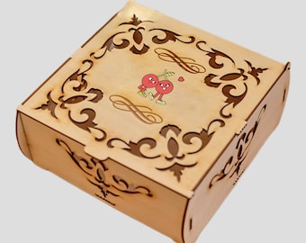 Fichier boîte cadeau découpé au laser 3 mm boîte SVG pour fichiers laser DXF Glowforge Xtool