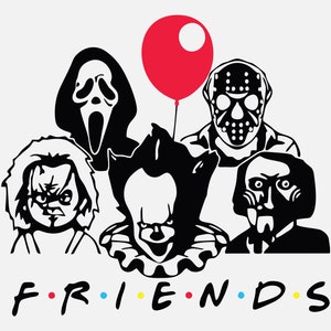Amigos de Halloween Svg, Amigos de Terror PNG, Clipart, Camiseta de Halloween, Desenhos de Sublimação, Arquivos Svg de Halloween, Cricut de Halloween
