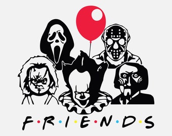 Halloween Friends Svg, Horror Friends Png, Clipart, Halloween T-Shirt, Sublimation Designs, Halloween Svg Files, Halloween Cricut