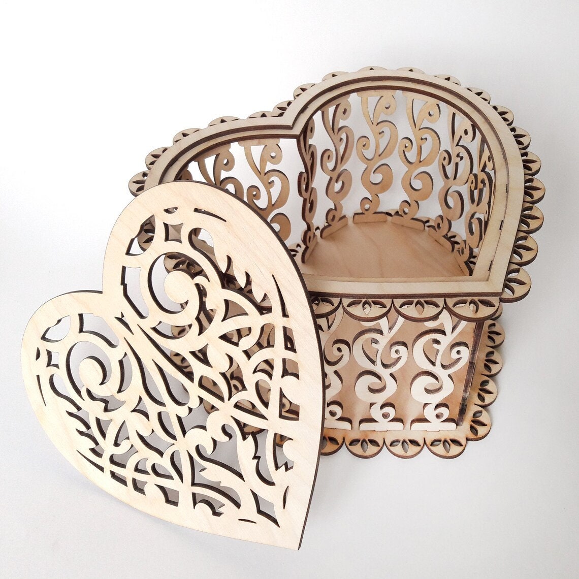 Laser Cut Heart Box SVG File Box Template Love Box Files Wooden Box DXF ...