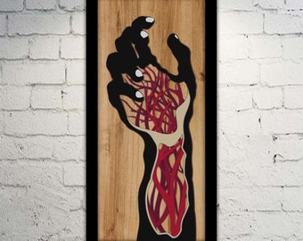 Laser Cut Multilayer Hand Svg Dxf Files Wall Art Decor Glowforge Cricut Cnc Silhouette Cut Files Paper Cut