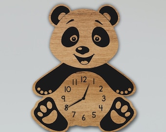 Laser Cut Teddybär Uhr Datei Kinder Wanduhr DXF, SVG, CDR-Dateien für das Laserschneiden