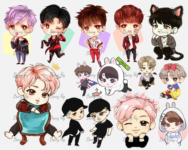BTS PNG Bundle Kpop Stickers Bts Png for Sublimation Bts Tumbler Bts ...