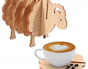 Sheep Coasters Svg, 3mm Laser Cut Files, Glowforge Files, Dxf Files, XTool, Lightburn, For Wood Laser Cutting