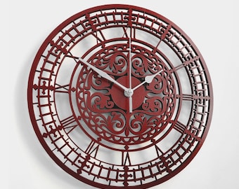 Elegant Clock SVG Laser Cut Files Wall Art Decor DXF Glowforge, XTool, Lightburn