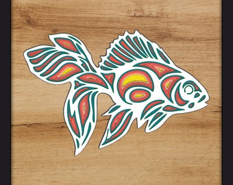 Multilayer Fisch SVG-Datei, Laser geschnitten Dekor (digitaler Download)