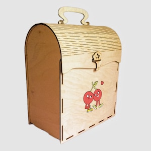 Modèle de boîte de classement de sac découpé au laser Fichiers Glowforge Xtool Lightburn SVG DXF CDR