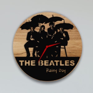 Arquivos DXF, SVG e CDR para relógio de parede dos Beatles cortado a laser para corte a laser