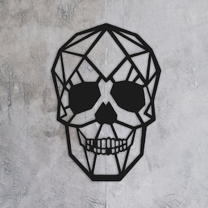 Geometrischer SchädelSvg Laser Cut Dateien Wand Kunst Dxf Cnc Glowforge Cricut XToolell Lightburn Für Holz Laserschneiden