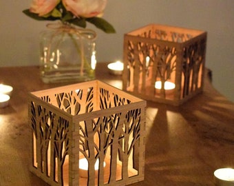 Laser Cut Candle Holder Svg File, Lantern Dxf, Laser Cut Files, Glowforge Files, Dxf Files, XTool, Lightburn, For Wood Laser Cutting