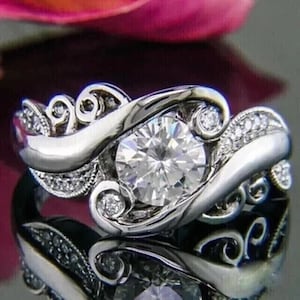 Art Deco Wirbelring Verlobungsring 925 Silber,Hochwertiger Geschenkring,Eleganter Cocktailschmuck,Calla Ring