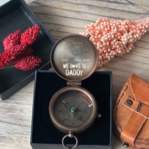 Personalized Dad Compass, Dad Gift, Fathers Day Gift From Daughter, Best Daddy Compass, Custom Compass for Dad from Son, Gift for Father