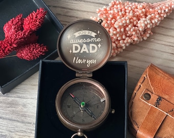 Daddy Birthday Gift, Gift for Dad, Fathers Day Gift, Engraved Compass, Father Birthday Gift, Dad Birthday Gift, Custom Dad Gift