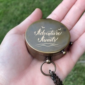 Personalized Engraved Compass, Functional Working Compass, Anniversary Gift, Valentines Day Gift, Christmas Gift, Groomsmen Gift, for Dad