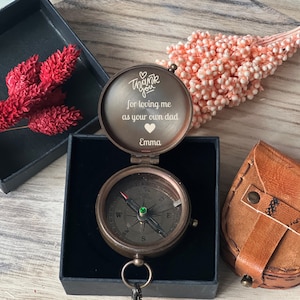 Step Dad Gift, First Fathers Day Gift, Step Dad Fathers Day Gift, Engraved Compass, Step Dad Gift from Daughter, Personalized Dad Gifts