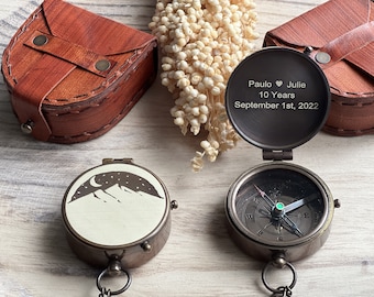 Personalized Engraved Compass, Functional Working Compass, Anniversary Gift, Valentines Day Gift, Christmas Gift, Groomsmen Gift, for Dad