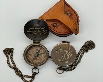 Son Gift, Bonus Son Gift, Personalized Graduation Gift, Gift for Son, Graduation Gift for Him, Personalized Compass, Engravable Compass