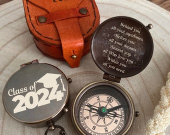 2024 Graduation Compass, Inspirational Behind You All Your Memories, Before You All Your Dreams Compass, Graduation Gift, Compass Gift