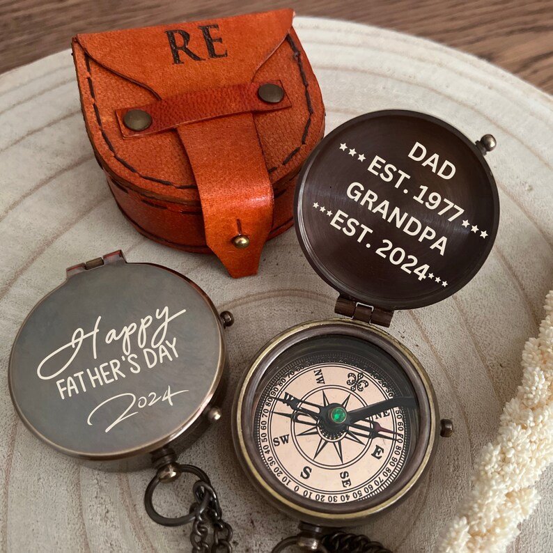 Custom Handwriting Gift, Handwritten Compass, Customized Fathers Day Gift, Compass Gift image 2