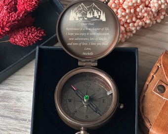 Retirement Gift, Retirement Gifts for Dad and Mom, Personalized Engraved Working Compass, Happy Retirement Gift, Teacher Retirement Gift