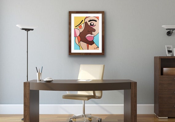 Giclee Print, Native Son, Abstract Artwork, Modern Cubism