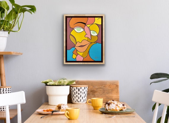 Giclee Prints, Fractured, Modern Art, Abstract Face, Cubism Style