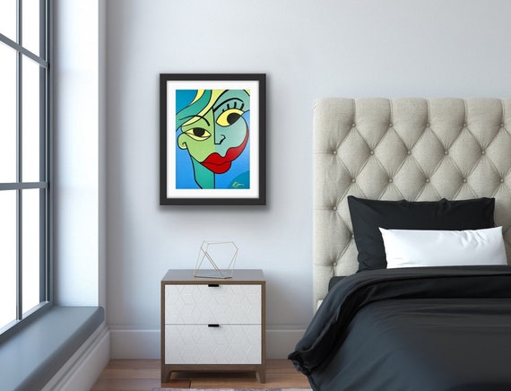 Giclee Print, Hypnotic, Modern Art, Abstract Face, Cubism, Picasso Style