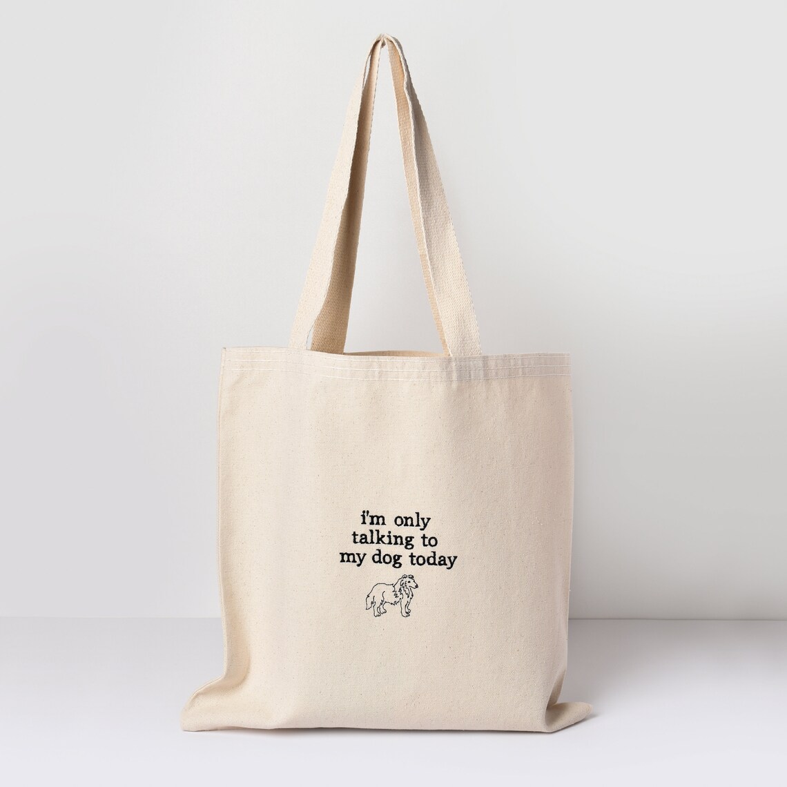 I'm Only Talking to My Dog Today Embroidered Tote Bag/ - Etsy