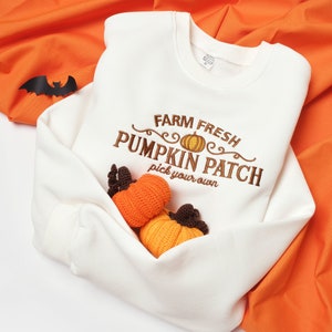 Farm Fresh Pumpkin Sweatshirt, Fall Crewneck, Pumpkin Patch Sweatshirt