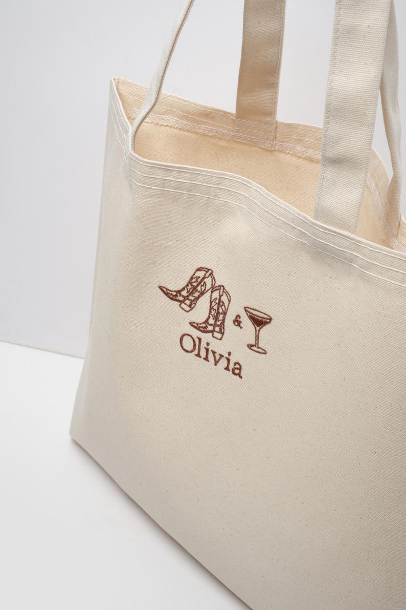 Custom Name Embroidered Tote Bag / Western Bachelorette Party ...