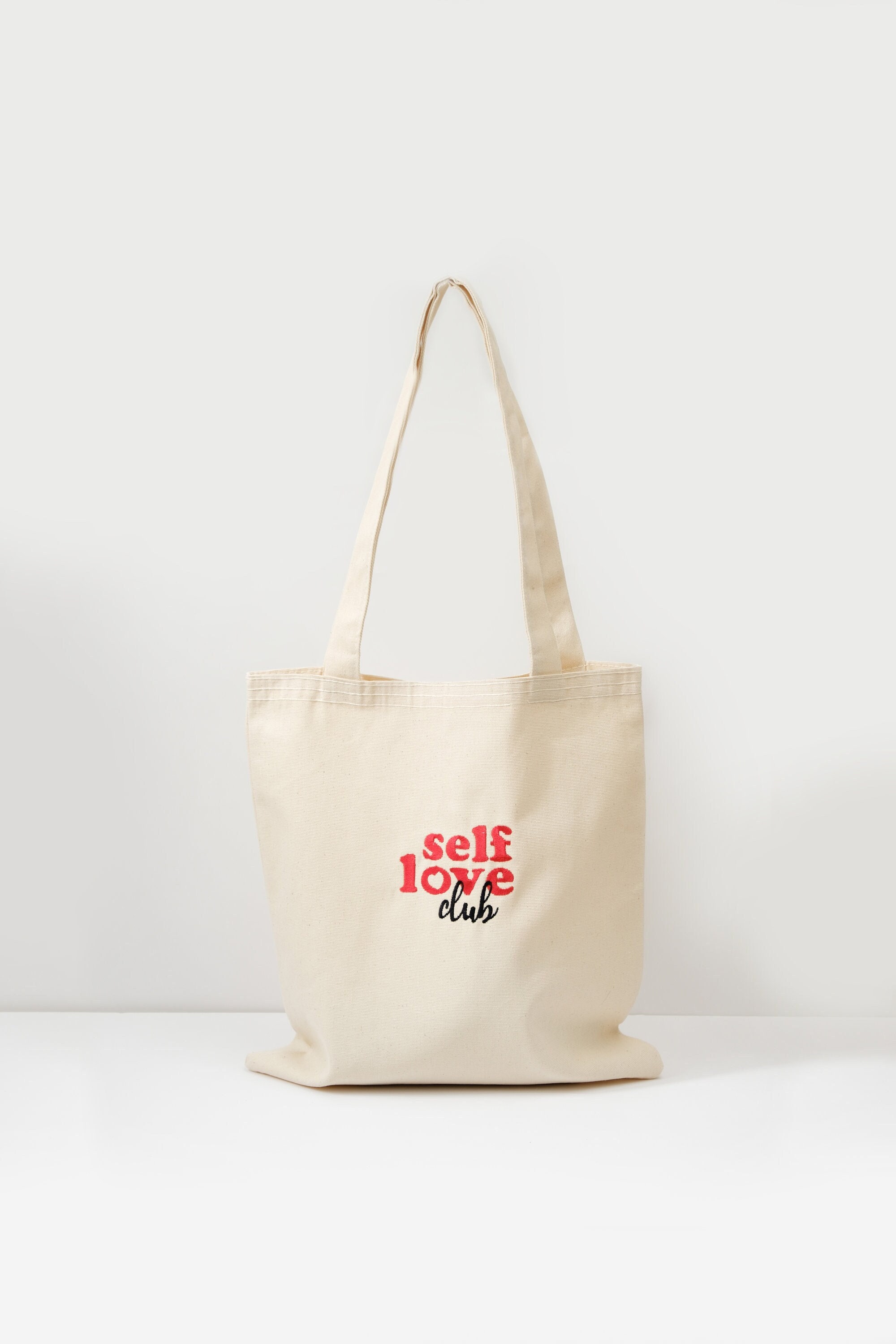 Self Love Club Embroidered Tote Bag in Natural Color / Cute - Etsy