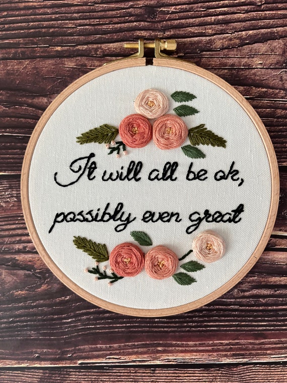 Custom Embroidery Hoop Art, Personalized Wall Decor, Hand Embroidered Flower Wreath, Floral Embroidery Hoop,Custom Name Embroidery