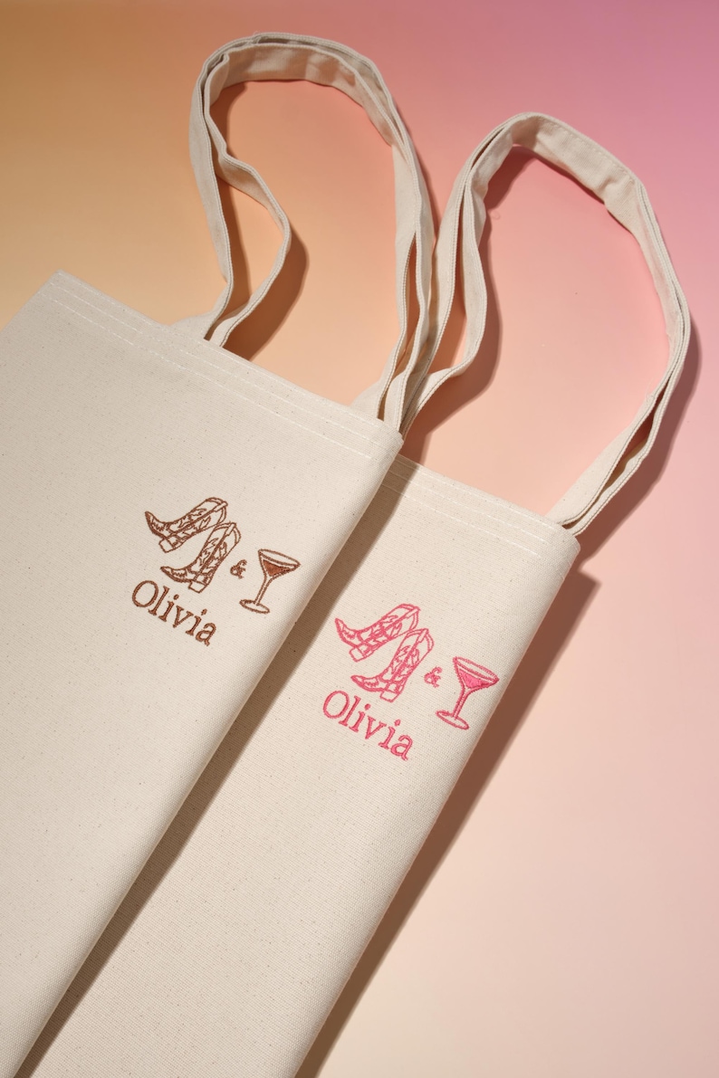 Custom Name Embroidered Tote Bag / Western Bachelorette Party ...
