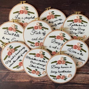 Custom Embroidery Hoop Art, Personalized Wall Decor, Hand Embroidered Flower Wreath, Floral Embroidery Hoop,Custom Name Embroidery image 10