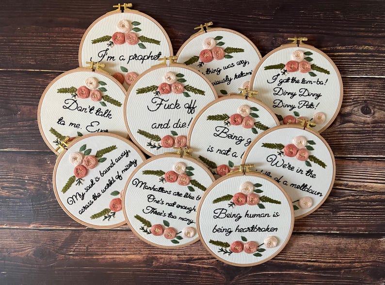 Custom Embroidery Hoop Art, Personalized Wall Decor, Hand Embroidered Flower Wreath, Floral Embroidery Hoop,Custom Name Embroidery image 10