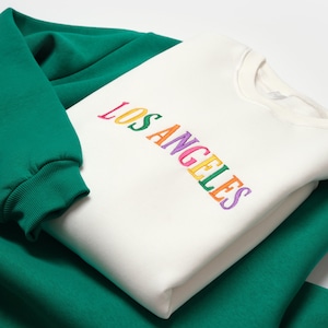 Los Angeles Embroidered Sweatshirt / Los Angeles Crewneck/ Embroidered City Sweatshirt
