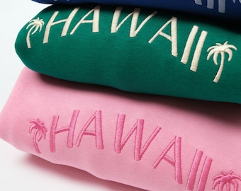 Embroidered Hawaii Crewneck Sweatshirt: Aloha State