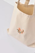 Personalized Floral Initial Embroidered Tote Bag, Custom Monogram Tote Bag, Custom Floral Embroidery, Personalized Bridesmaid Gift product logo