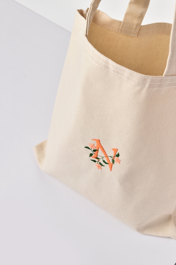Custom embroidered sales tote bags