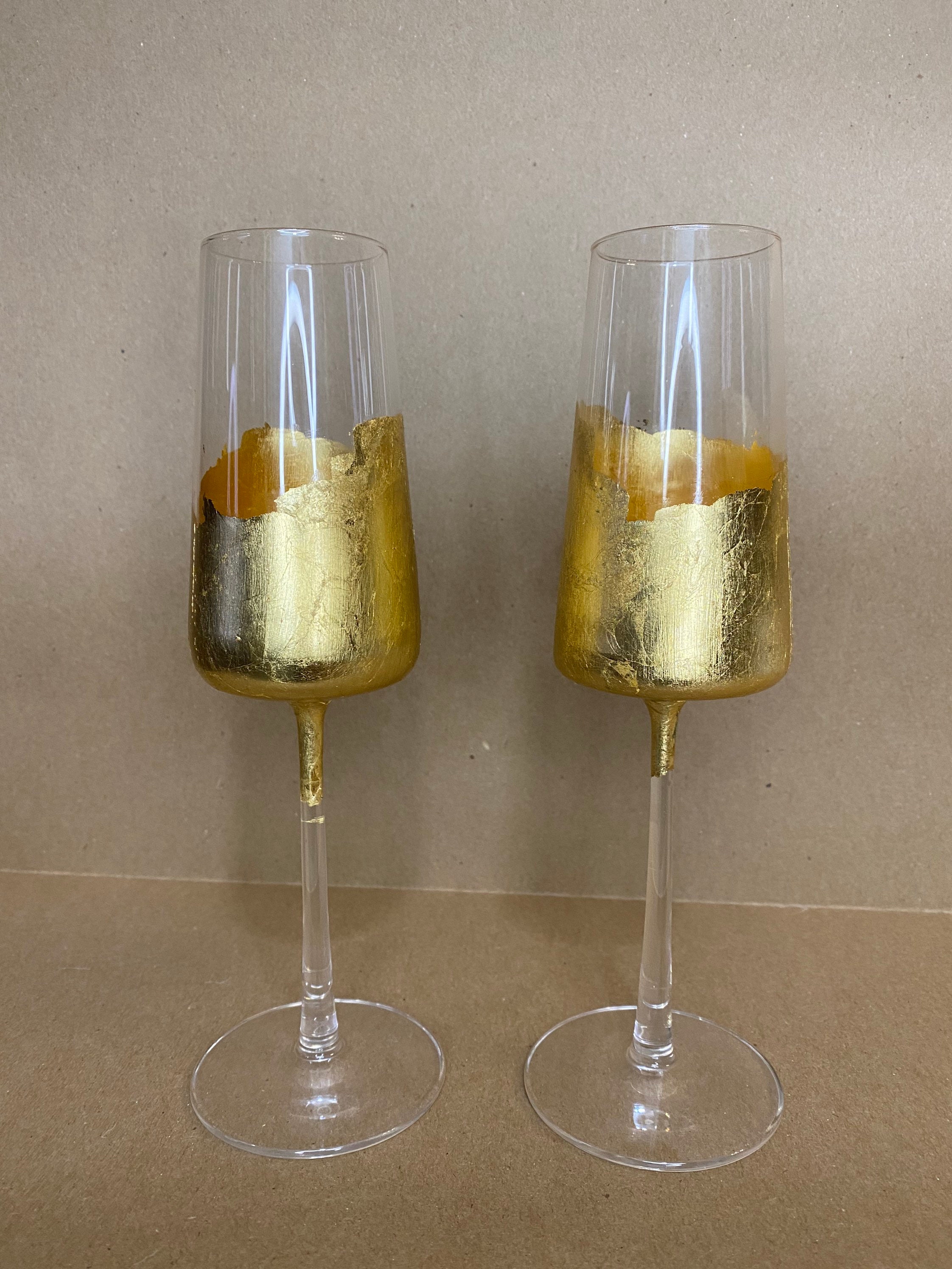 Flat Stemmed Champagne Glasses Etsy