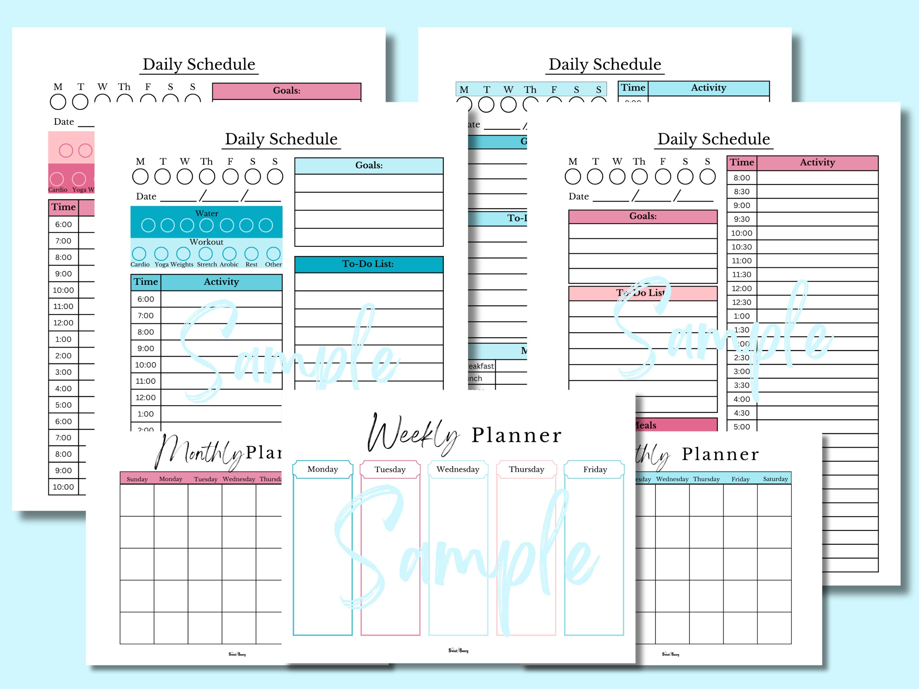 Daily Calendar Printable Blank Daily Calendar Daily Schedule for Kids ...