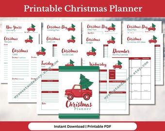 Christmas planner printable, holiday planner printable, Christmas to do list, Gift budget planner, Xmas planner, Digital Christmas Planner